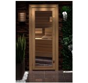 Дверь со стеклом ТРИПЛЕКС липа 1800*700мм правая с фурнитурой